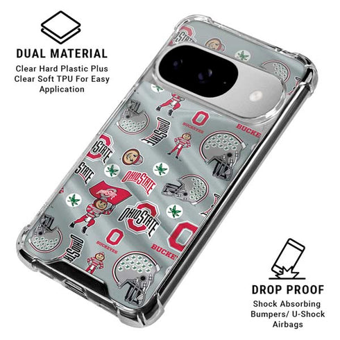 Ohio State University Pattern Google Pixel 10 Clear Case